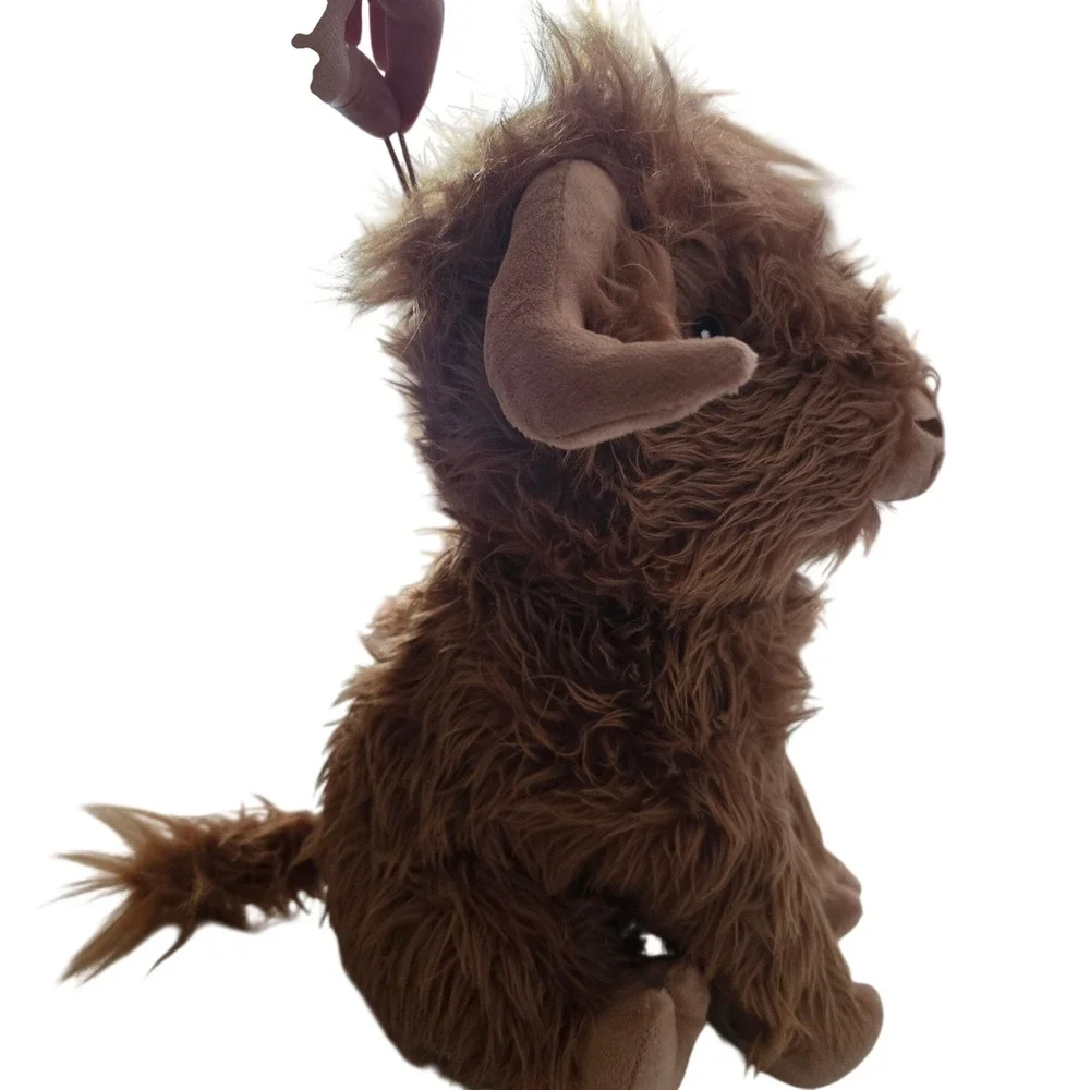 Multipet Highland Cow Brown Plush Dog Toy Squeaker Crinkle 87381 New